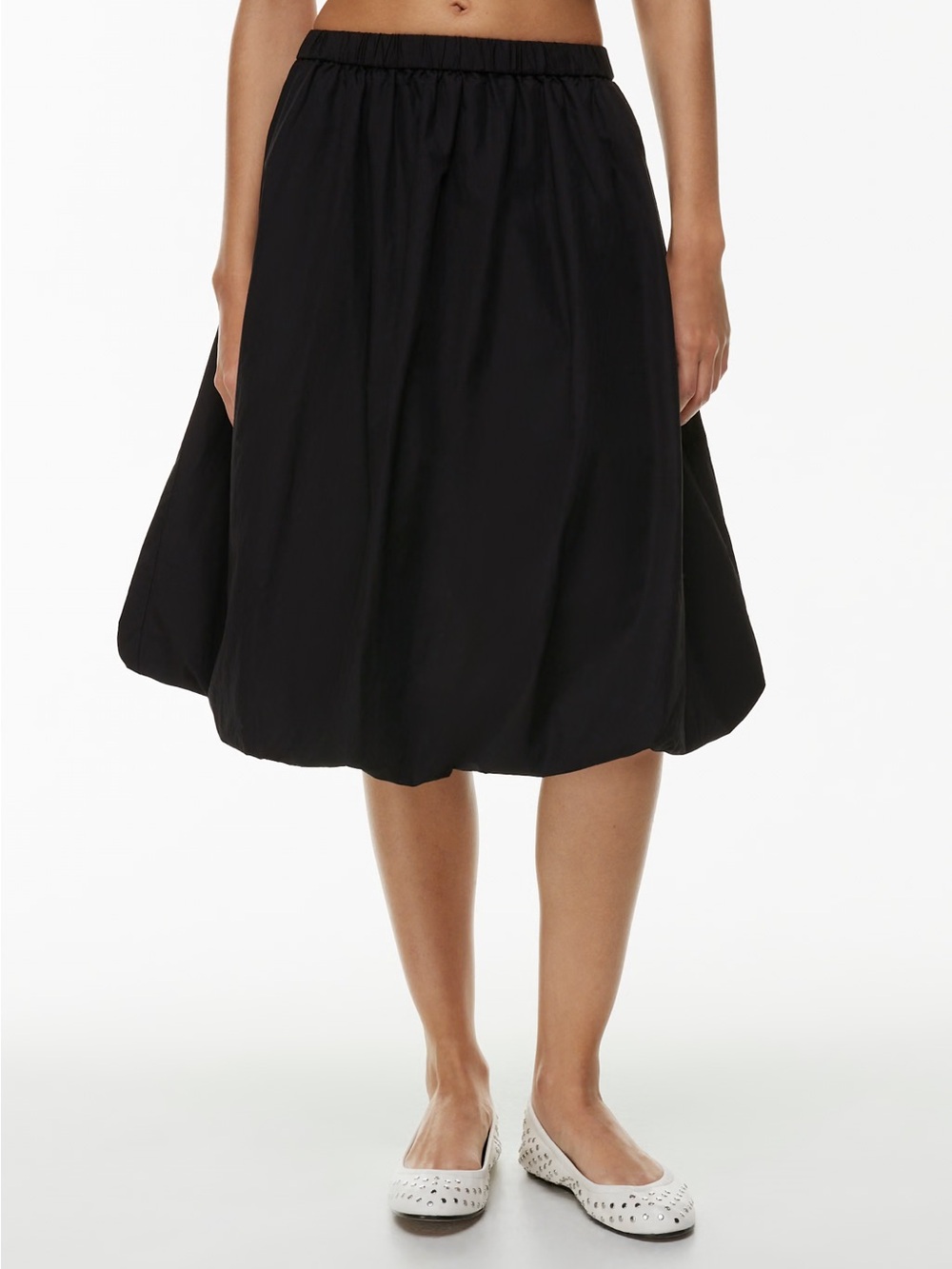 Sunday Best‎ Black Bubbly Cotton Poplin Midi Skirt